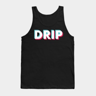 Drip Glitch White Tank Top